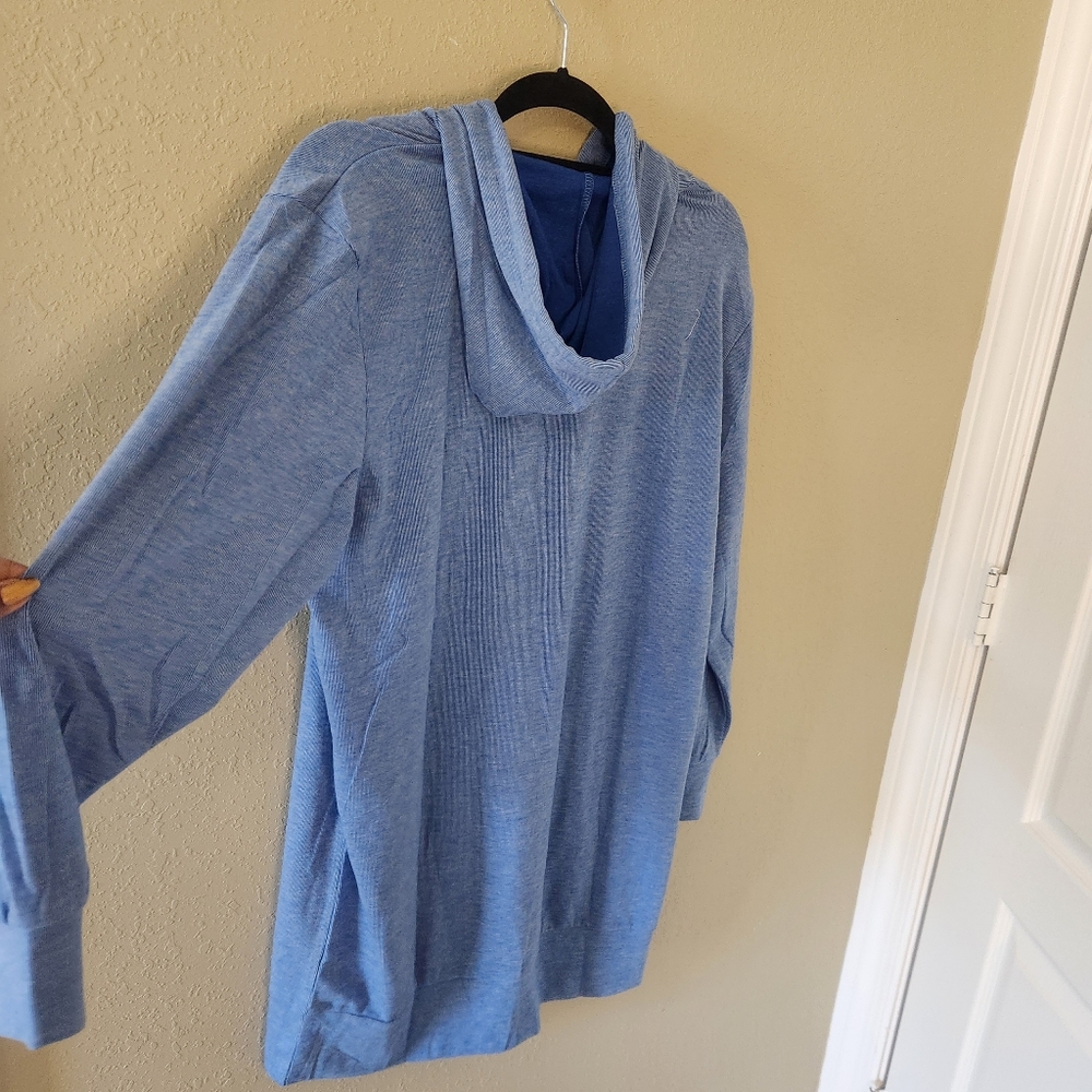 White Mark Blue Hooded Sweater Dress - Picture 3 of 7